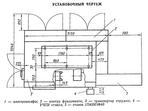 1П420ПФ40 Настановне креслення токарно-револьверного верстата